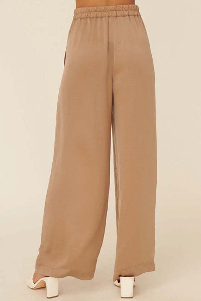Pants - Solid Pleated High-Rise Elastic Waist Pants - Girl Intuitive - Promesa -