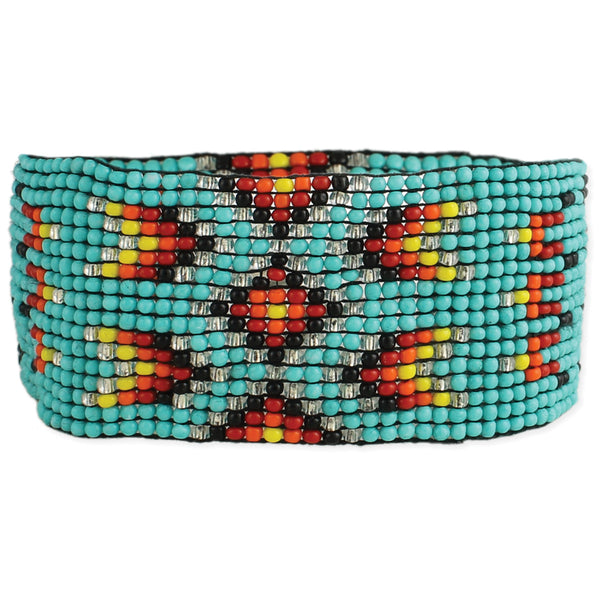 bracelet - Southwest Print Beaded Stretch Bracelet - Girl Intuitive - zad -