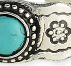 bracelet - Stone Southwest Cuff Bracelet in Silver - Girl Intuitive - zad - Turquoise