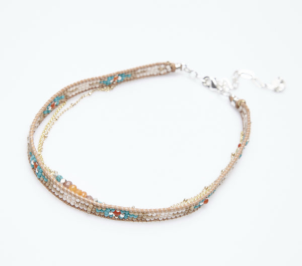 Necklace - Southwestern Beaded Layered Choker - Girl Intuitive - Nakamol -