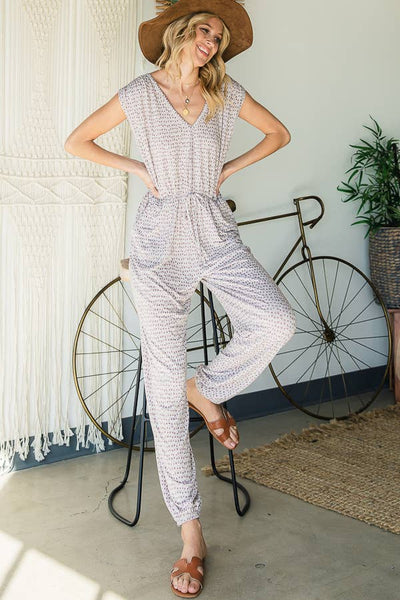 Jumpsuit - Spotty Check Print Knit Jumpsuit - Girl Intuitive - Bucketlist -