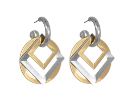 earrings - Squares Convertible Hoop Earrings - Girl Intuitive - Jillery -