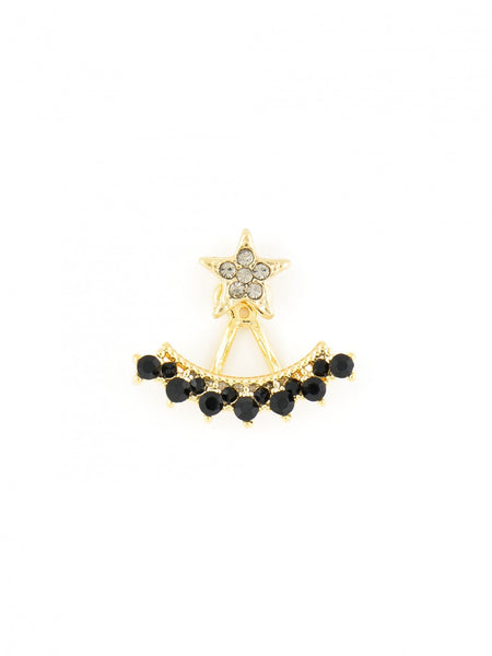 earrings - Star Ear Jackets - Girl Intuitive - Zenzii - Black