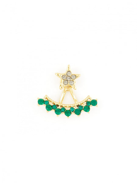 earrings - Star Ear Jackets - Girl Intuitive - Zenzii - Green