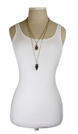 Necklace - Stone Arrowhead Layered Long Necklace - Girl Intuitive - zad -