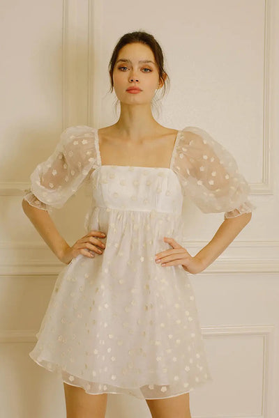 Storia 3-D Tiny Daisy Floral Baby Doll Mini Dress Girl Intuitive Storia 3-D Tiny Daisy Floral Baby Doll Mini Dress Girl Intuitive