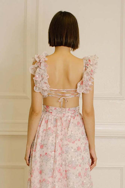 Dresses - Storia Floral and Embroidered Tiny Flowers Maxi Dress - Girl Intuitive - Storia -