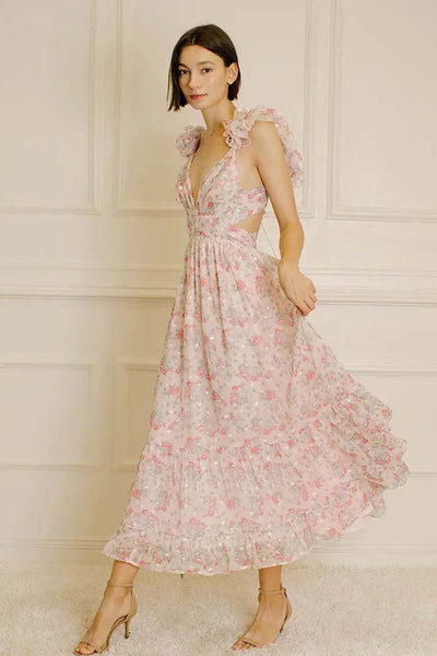 Storia Floral and Embroidered Tiny Flowers Maxi Dress Girl Intuitive Storia Floral and Embroidered Tiny Flowers Maxi Dress Girl Intuitive