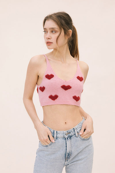 Top - Storia Heart Knit Crop Top - Girl Intuitive - Storia -