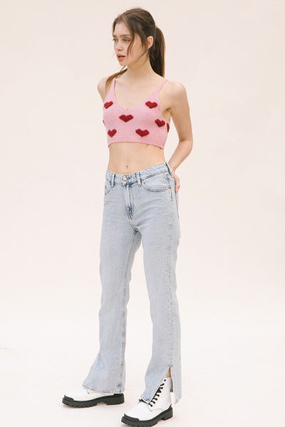 Top - Storia Heart Knit Crop Top - Girl Intuitive - Storia -