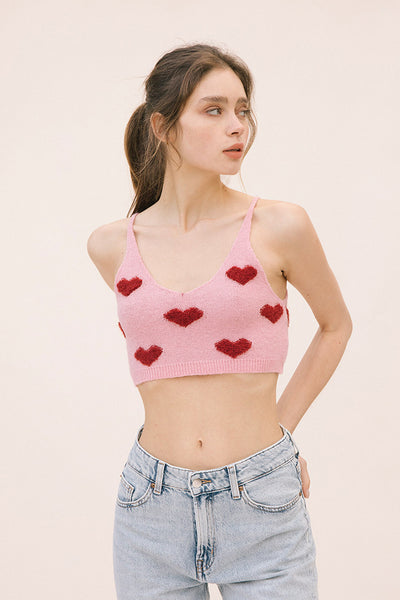 Top - Storia Heart Knit Crop Top - Girl Intuitive - Storia -