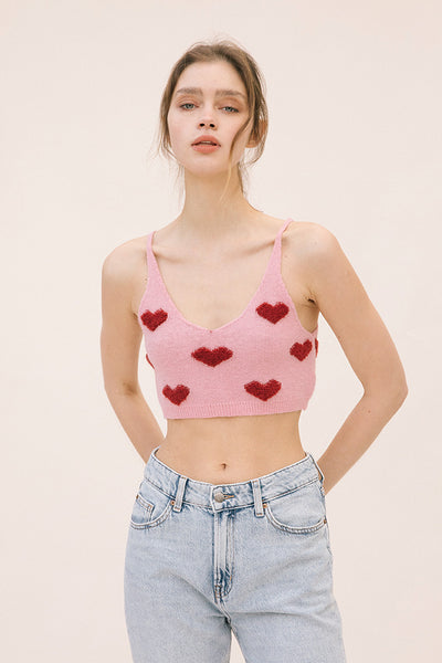 Top - Storia Heart Knit Crop Top - Girl Intuitive - Storia -