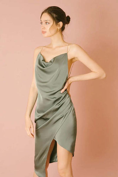 Dresses - Storia Monochromatic Asymmetric Midi Dress - Girl Intuitive - Storia -