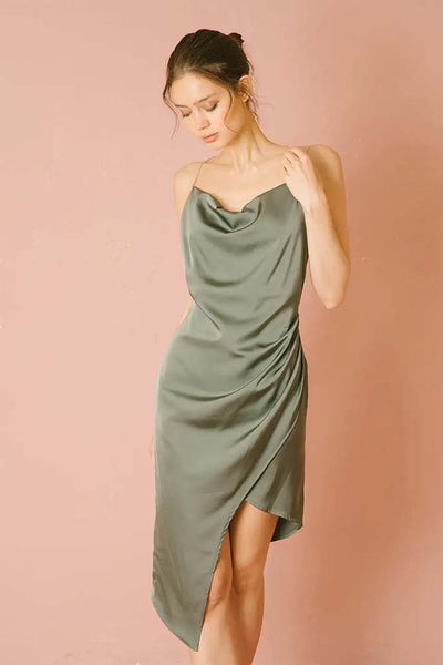 Dresses - Storia Monochromatic Asymmetric Midi Dress - Girl Intuitive - Storia -