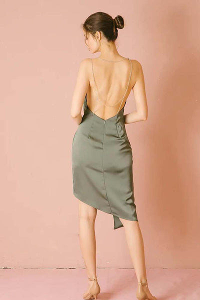 Dresses - Storia Monochromatic Asymmetric Midi Dress - Girl Intuitive - Storia -