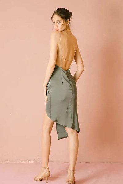 Dresses - Storia Monochromatic Asymmetric Midi Dress - Girl Intuitive - Storia -