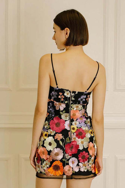 Dresses - Storia Multi Floral Collaged Mini Dress - Girl Intuitive - Storia -