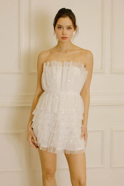Dresses - Storia Polka Dot Tulle Tiered Layered Mini Dress - Girl Intuitive - Storia -