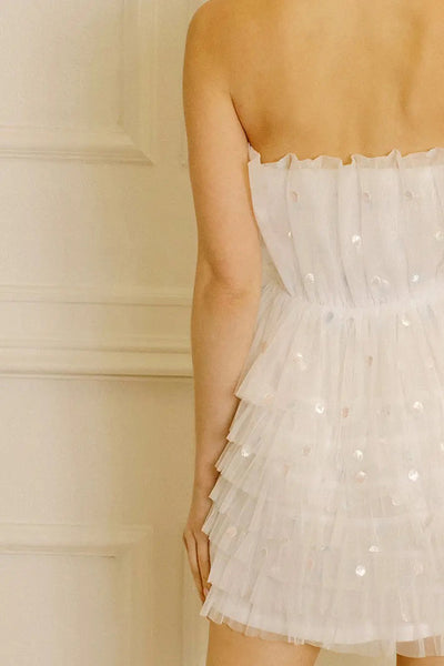 Dresses - Storia Polka Dot Tulle Tiered Layered Mini Dress - Girl Intuitive - Storia -