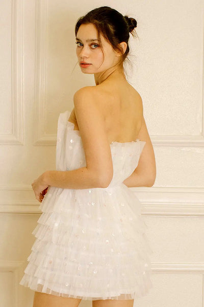 Dresses - Storia Polka Dot Tulle Tiered Layered Mini Dress - Girl Intuitive - Storia -