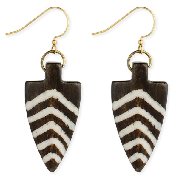 earrings - Striped Arrowhead Earrings - Girl Intuitive - zad -