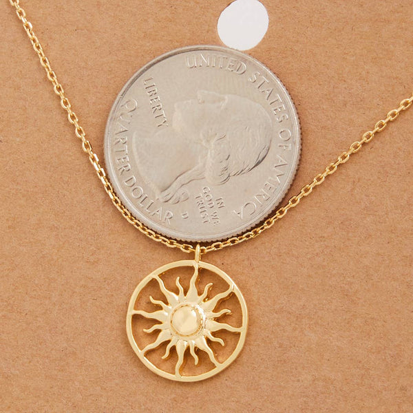 Necklace - Sun Coin Pendant Necklace - Girl Intuitive - Frame Accessories -