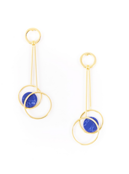 earrings - Swingfully Yours Cobalt Drop Earrings - Girl Intuitive - Zenzii -