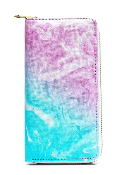Wallet - Swirly Dyed Print Zipper Wallet - Girl Intuitive - Anarchy Street -