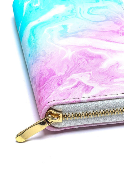 Wallet - Swirly Dyed Print Zipper Wallet - Girl Intuitive - Anarchy Street -