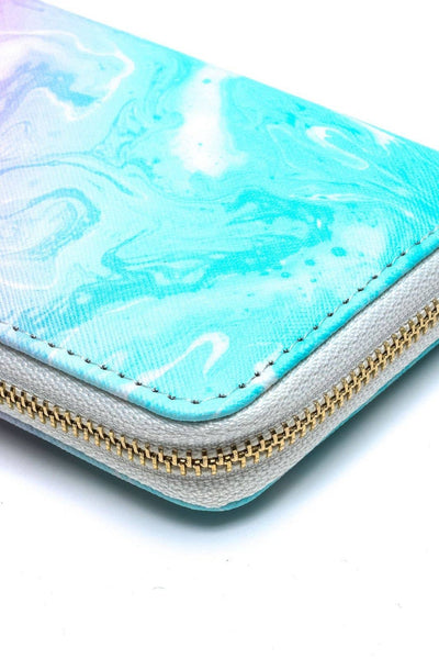 Wallet - Swirly Dyed Print Zipper Wallet - Girl Intuitive - Anarchy Street -