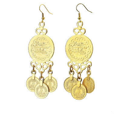 earrings - Multi-drop Vintage Coin Earrings - Girl Intuitive - Island Imports -