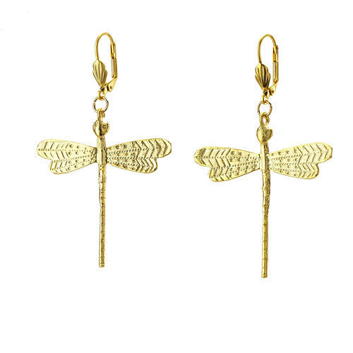 earrings - Gold Plated Dragonfly Earrings - Girl Intuitive - Island Imports -