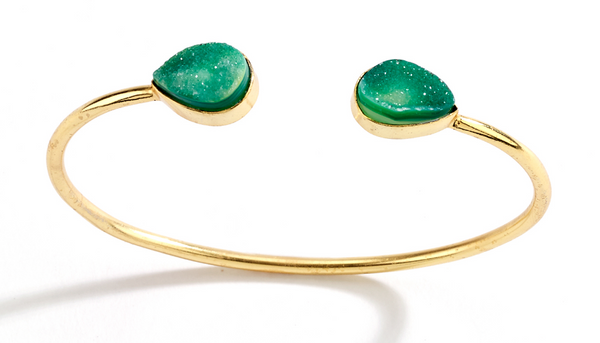 bracelet - Teardrop Druzy Bangle Bracelet - Girl Intuitive - Island Imports - Green