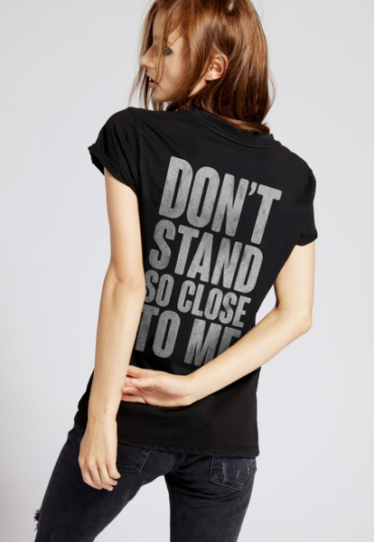 Top - The Police Don't Stand So Close Vintage Tee - Girl Intuitive - Recycled Karma - XS / Black
