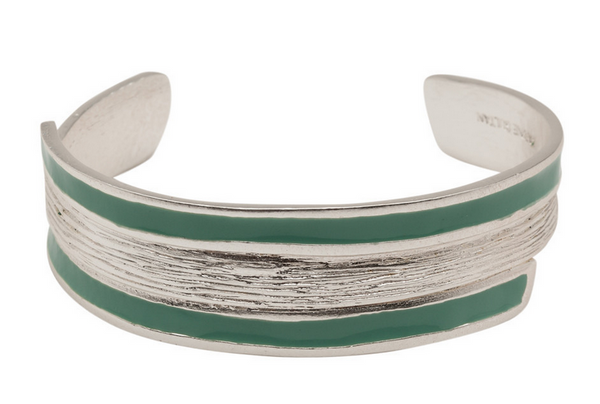 bracelet - Karine Sultan Thin Textured Cuff in Silver - Girl Intuitive - Karine Sultan -