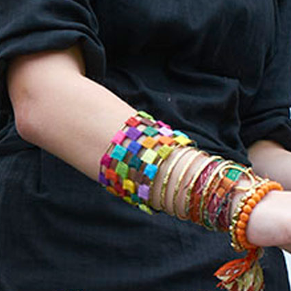 bracelet - Threaded Spectrum Cuff - Girl Intuitive - WorldFinds -