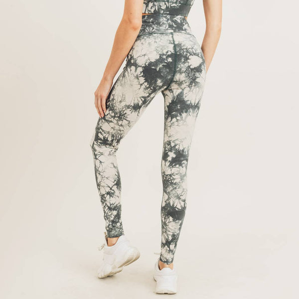 Leggings - Tie-Dye Cotton Highwaist Leggings - Girl Intuitive - Mono B -