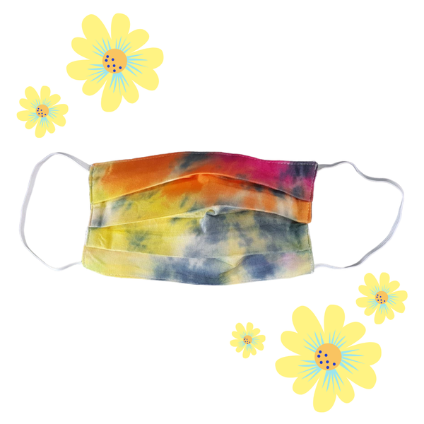 Mask - Tie Dye Pleated Face Mask Reusable Multicolor - Girl Intuitive - Lumily -