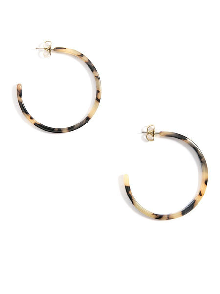 earrings - Zenzii Torti-Ful Hoop Earrings - Girl Intuitive - Zenzii - Beige