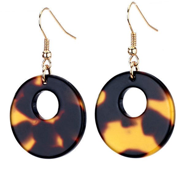 earrings - Tortoise Hoops - Girl Intuitive - Island Imports -