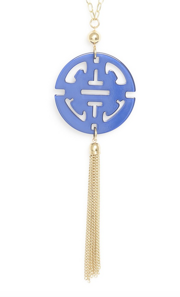 Necklace - Travel Tassel Long Necklace - Girl Intuitive - Zenzii - Blue