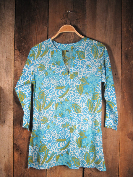 Tunic - Tunic Turquoise and Olive Green - Girl Intuitive - Nusantara -