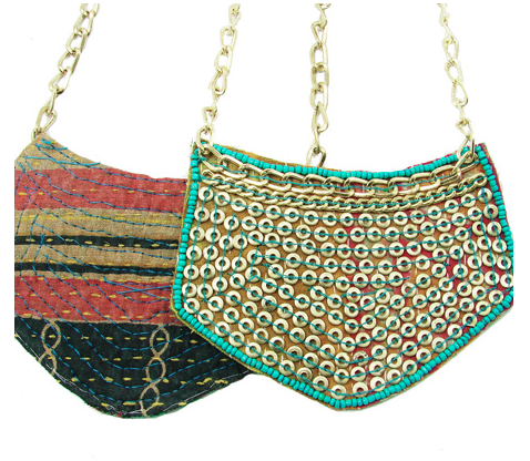 Necklace - Turquoise Metallic Bib Necklace - Girl Intuitive - WorldFinds -