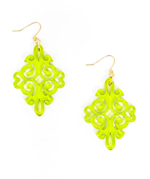 earrings - Twirling Blossom Earrings - Girl Intuitive - Zenzii - Lime