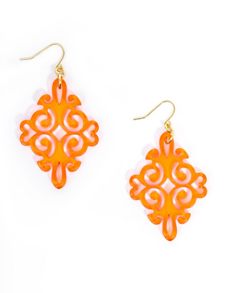 earrings - Twirling Blossom Earrings - Girl Intuitive - Zenzii - Orange