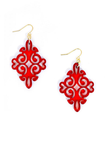 earrings - Twirling Blossom Earrings - Girl Intuitive - Zenzii - Red