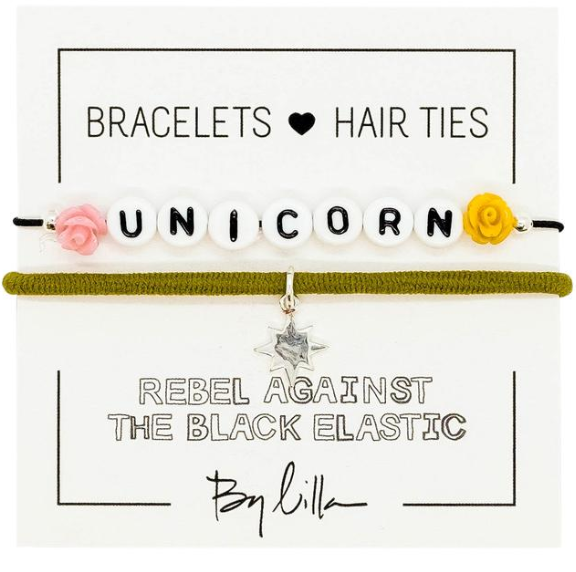 Hair - Unicorn Elastic Hair Tie and Bracelet By Lilla - Girl Intuitive - By Lilla -