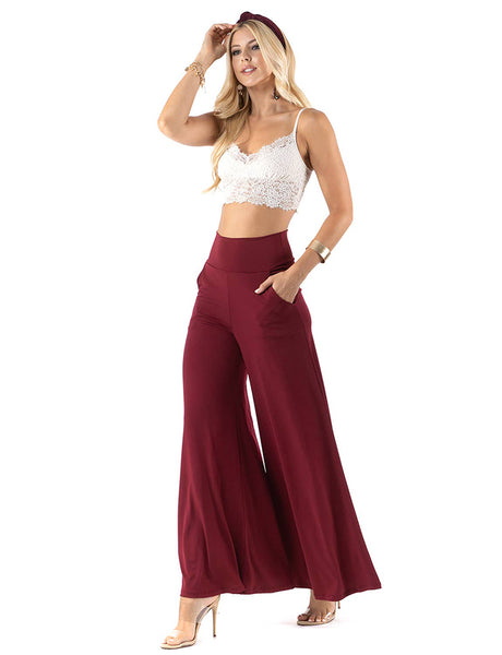 Pants - Urban X Solid Color Highwaisted Palazzo Pants - Girl Intuitive - Urban X -