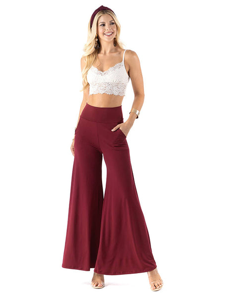 Pants - Urban X Solid Color Highwaisted Palazzo Pants - Girl Intuitive - Urban X -