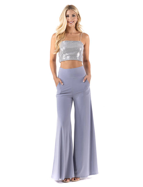 Pants - Urban X Solid Color Highwaisted Palazzo Pants - Girl Intuitive - Urban X - S / Purple